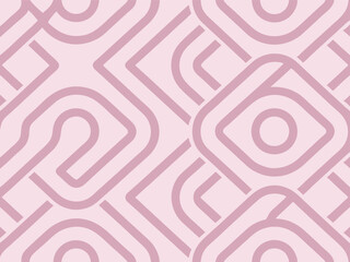Pink Retro Geometric Vector Pattern Illustration.