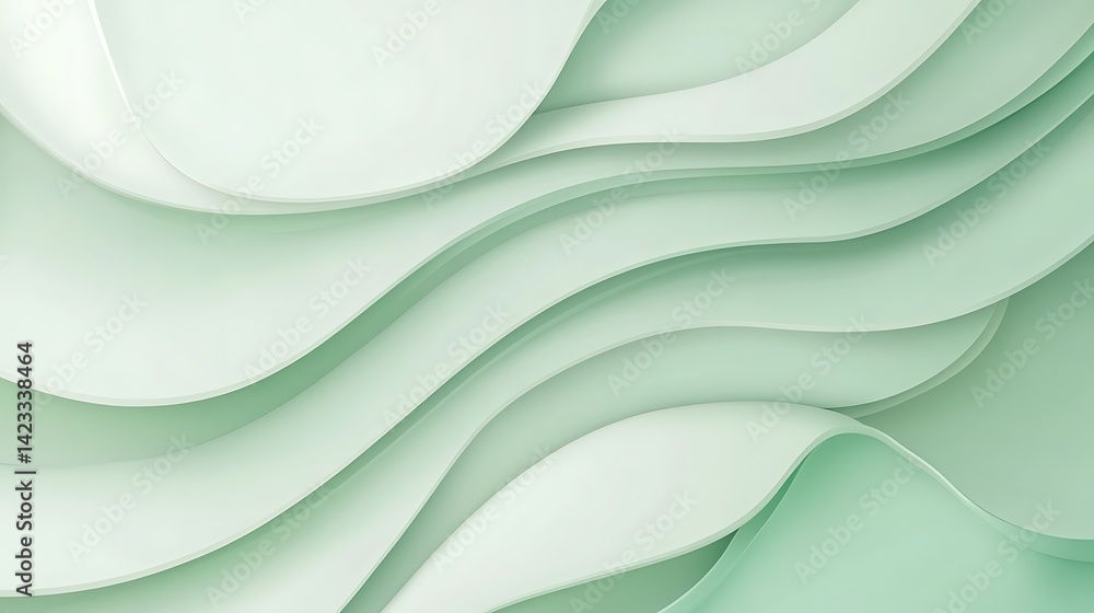 Poster abstract green wave pattern background design