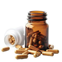 Allergy medicine isolated on transparent background.