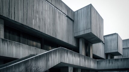 Fototapeta premium Brutalist concrete building exterior