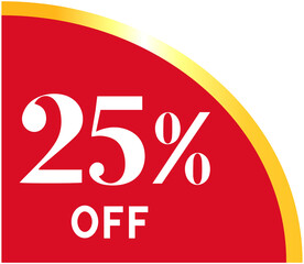25% Special offer red ribbon corner
