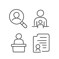 vector illustration of coaching icon elements in one line style