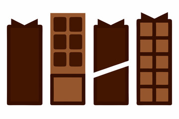 set of Chocolate Bar silhouette vector illustration