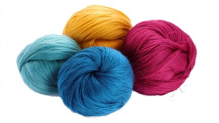 Vibrant Cotton Yarn on Isolated White Background