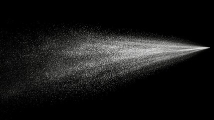 Air Gun Sprayer Isolated Water Spray Mist and Droplets on Black Background