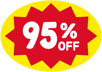 Supermarket 95% OFF Sale Sticker 
