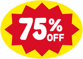 Supermarket 75% OFF Sale Sticker 
