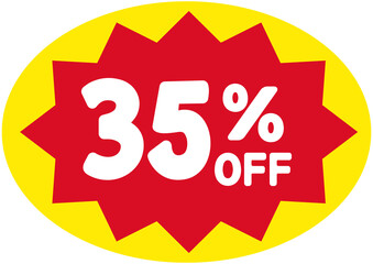 Supermarket 35% OFF Sale Sticker 
