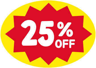 Supermarket 25% OFF Sale Sticker 
