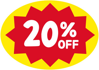 Supermarket 20% OFF Sale Sticker 
