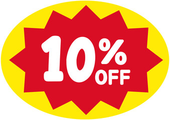 Supermarket 10% OFF Sale Sticker 

