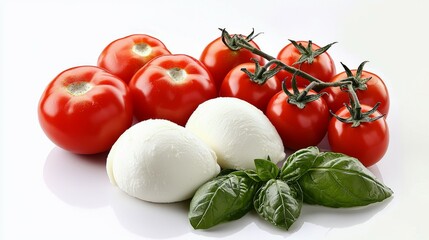 Fresh Mozzarella, Juicy Tomatoes and Aromatic Basil - Clipping Path Included