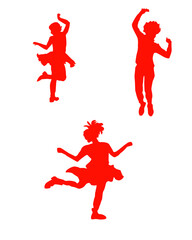 Dancing girls red icons, dancing girls vactor design 