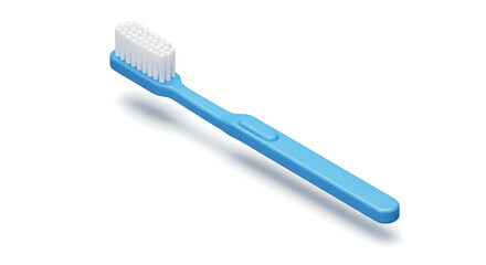 Blue toothbrush with white bristles