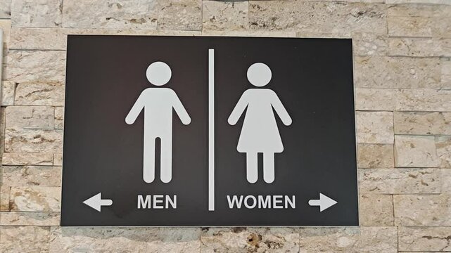 Male and female restroom signs