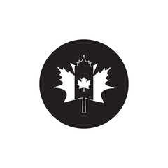 Graceful maple leaf outline icon in vector format for autumn designs. EPS10