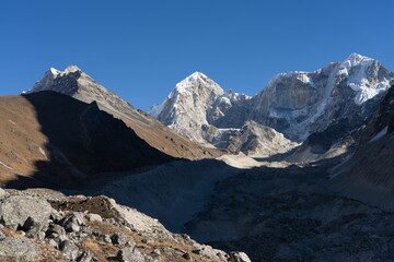 Stunning view of Himalayan mountains under a clear blue sky