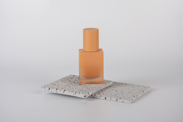 Cosmetic cream tube and skin care or sunscreen cosmetic with stylish propson white background. 