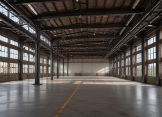 Expansive loft space, high ceilings, exposed ductwork, metal beams , rustic, pipes