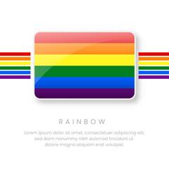 Vibrant Rainbow Flag Design Featuring Red, Orange, Yellow, Green, Blue, and Purple Stripes, Perfect for LGBTQ+ Representation and Advocacy Projects