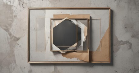 Geometric collage template with image placeholders, adaptable frames , shapes, polygon
