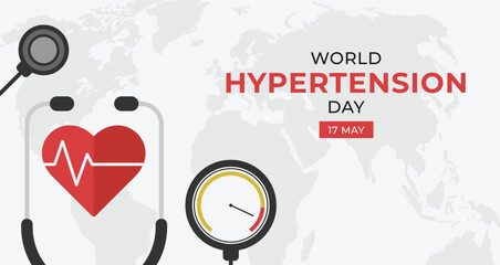 World Hypertension day on May 17th. Vector illustration.