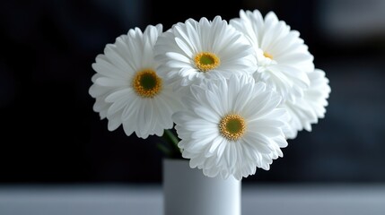 Obraz premium White Gerbera Bouquet in Vase