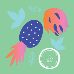 Appetizing fruit, vegetables and berries collection.