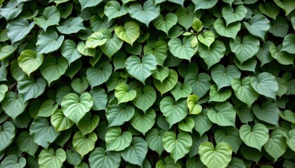 Fototapeta premium A dense jungle scene featuring layered leaves in multiple shades of green.