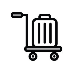 illustration graphic vector is sign for suitcase trolley. Perfect for website, mobile apps, shop, social media announcement, hotel sign, banner or flyer.