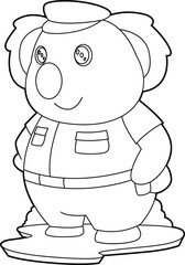 Koala Cop Police hat Police Animal Vector Graphic Art Illustration