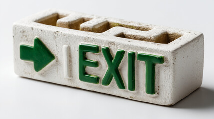 Directional Clarity: An isolated, artistic representation of an exit sign, this image evokes the sense of guidance and purpose