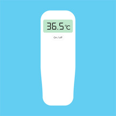 Graphic icon of a digital thermometer, a tool for measuring body temperature, 
used in the medical field for human health. Flat vector illustration.  