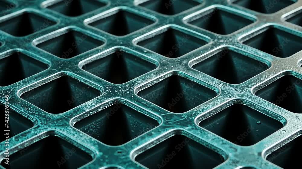 Poster intricate patterns of metal grates glistening in light and inviting curious minds to explore their d