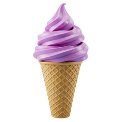 Delicious Vanilla Ice Cream Cone with Strawberries and Blueberries