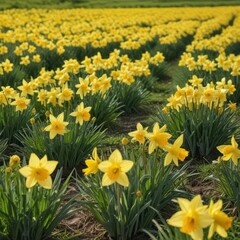 Fototapeta premium daffodils in spring, daffodils in the garden, yellow daffodils in the garden