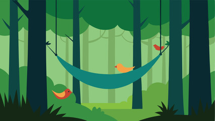 Hammock In The Woods With Birds Chirping