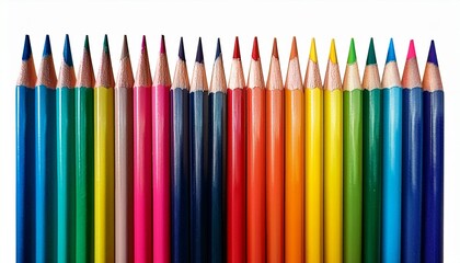 colored pencils isolated on white background