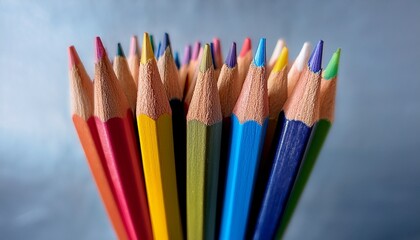 colored pencils on white background