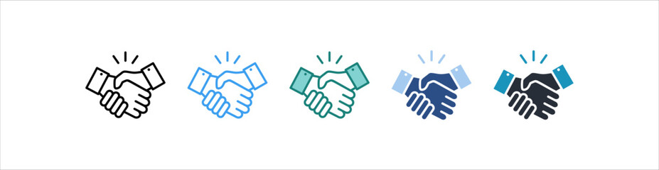 Obraz premium Handshake Icon In Different Style Vector