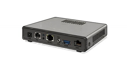 Compact network device ethernet and usb ports modern networking hardware