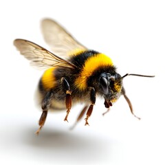 a stunning bumblebee is flying
