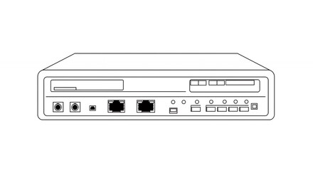 Fototapeta premium Network device line drawing clean technical illustration