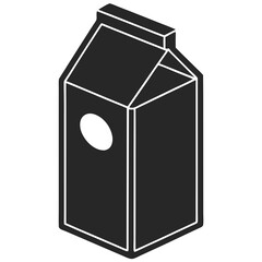 Milk Carton icon silhouette vector illustration