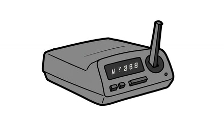 Retro electronic device illustration vintage radio or media player graphic