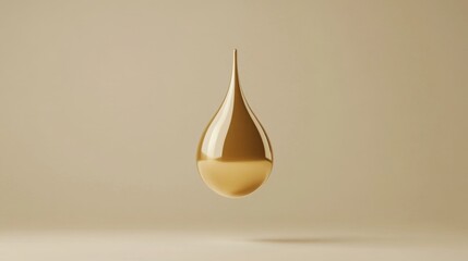 Suspended golden drop captured in midair stunning visual against a minimalist standard background for visual art enthusiasts