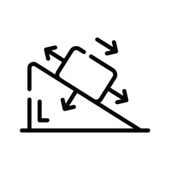 Grab this trendy line style icon showing friction experiment