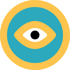 Eye Icon In Circle Outline And Fill