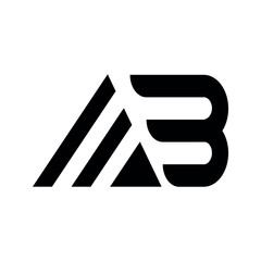 AB Logo style shape vector design.