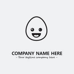 Egg cartoon illustration black and white for logo company vector image
